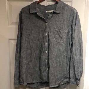 Old Navy Grey Stitched XXL Long Sleeve Button Up